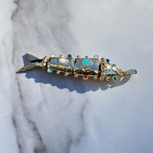 ANABEL ARAN Milo 18k GP Gold and Multicolor Fish Pendant Charm